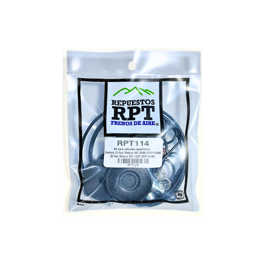 Repuesto RPT para valvulas repartidoras Century (1) tipo Wabco 001 2098 9730110240 para ABS (2) tipo Wabco 001 1297 4721950830 para ABS