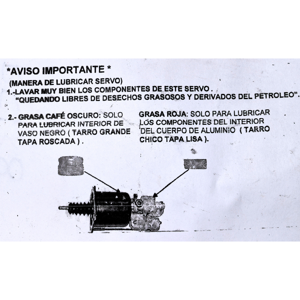 Repuesto RPT para servo Wabco Bocho Bus